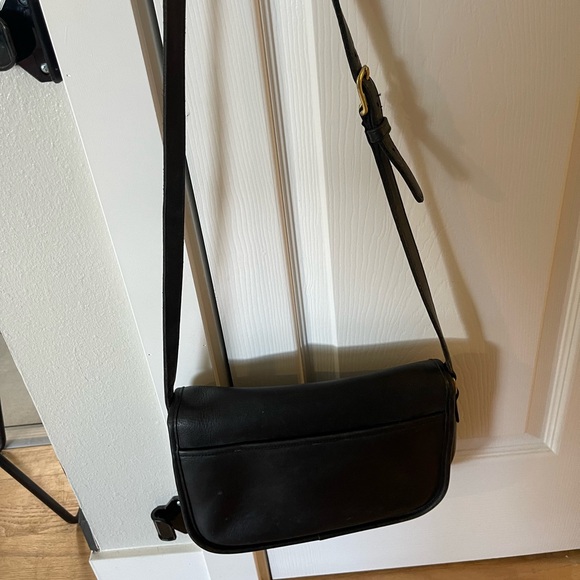 90s RARE COACH Vintage City Bag Black Leather Crossbody Shoulder Purse Bag 9790 - Picture 9 of 9